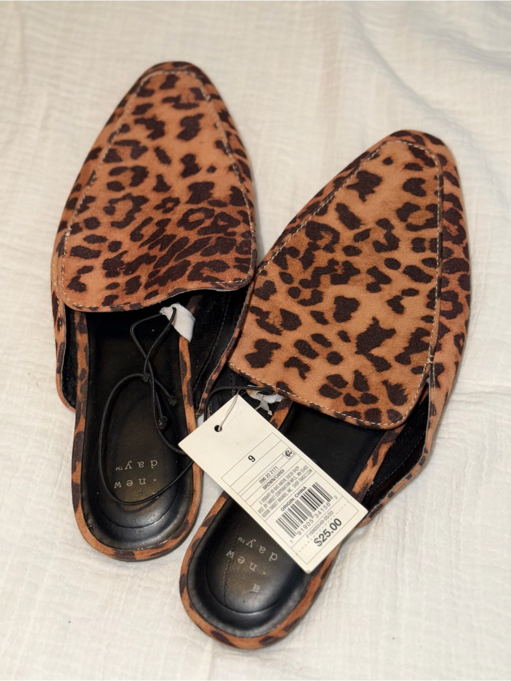 a new day Leopard Print Mule Slippers - Brown & Black
